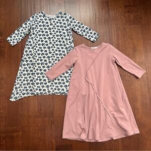 Tottini Two Piece Bundle, Girls Long Sleeve Dresses, Dusty Rose & Floral Size7/8